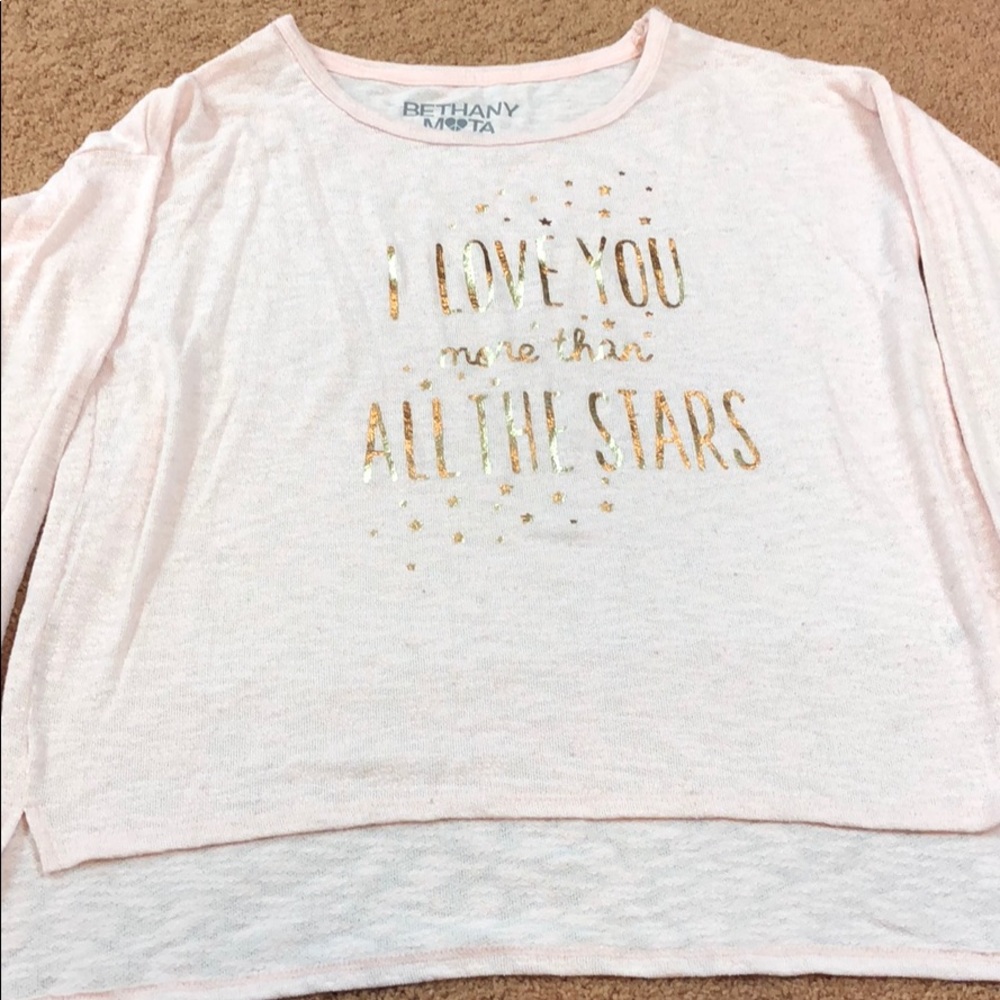 Bethany Mota Baby Pink Long Sleeve Top